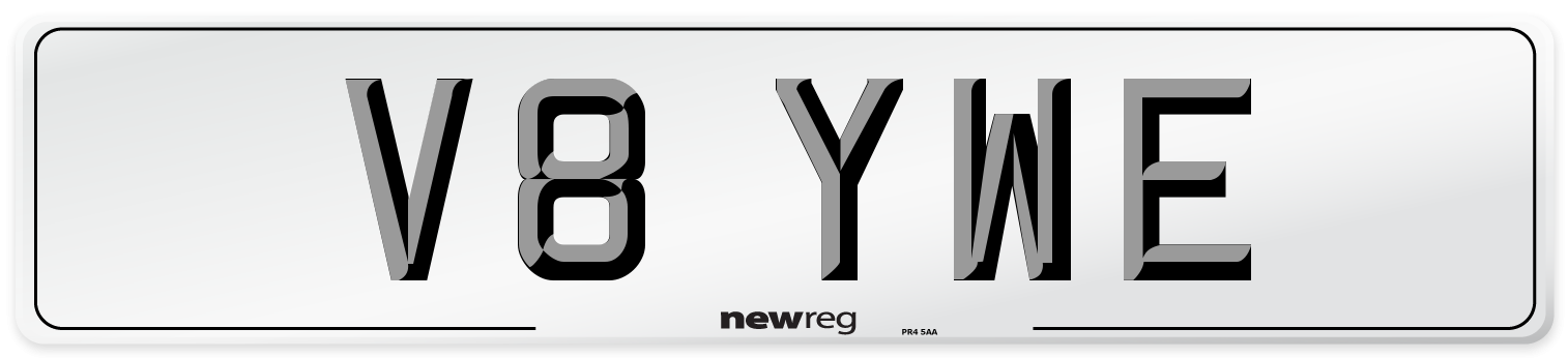 V8 YWE Number Plate from New Reg